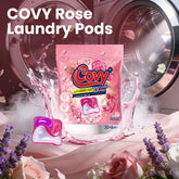 COVY Rose Laundry Pods 36 pods (30+6 FREE) · Double Layer, 4 Chambers · 8x Cleaning Power · One Pod Blooms Romance