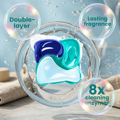 COVY Eucalyptus Laundry Pods 36 pods (30+6 FREE) · Double Layer, 4 Chambers · 8x Cleaning Power · Forest Freshness